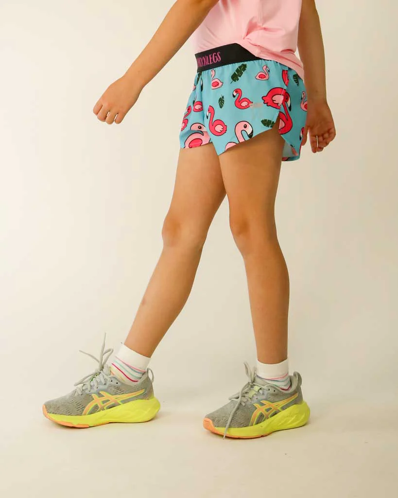 Girls' Blue Flamingo Running Shorts - Image 5