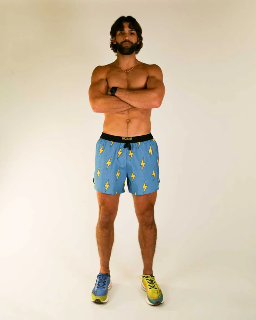 Men's Blue Bolts 5" DS Running Shorts - Image 11