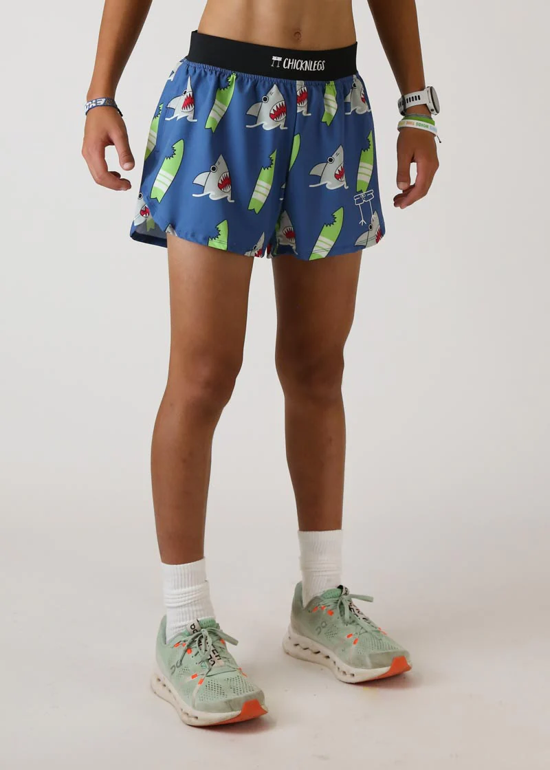 Men's Blue Sharks 4" Half Split Shorts - Image 2