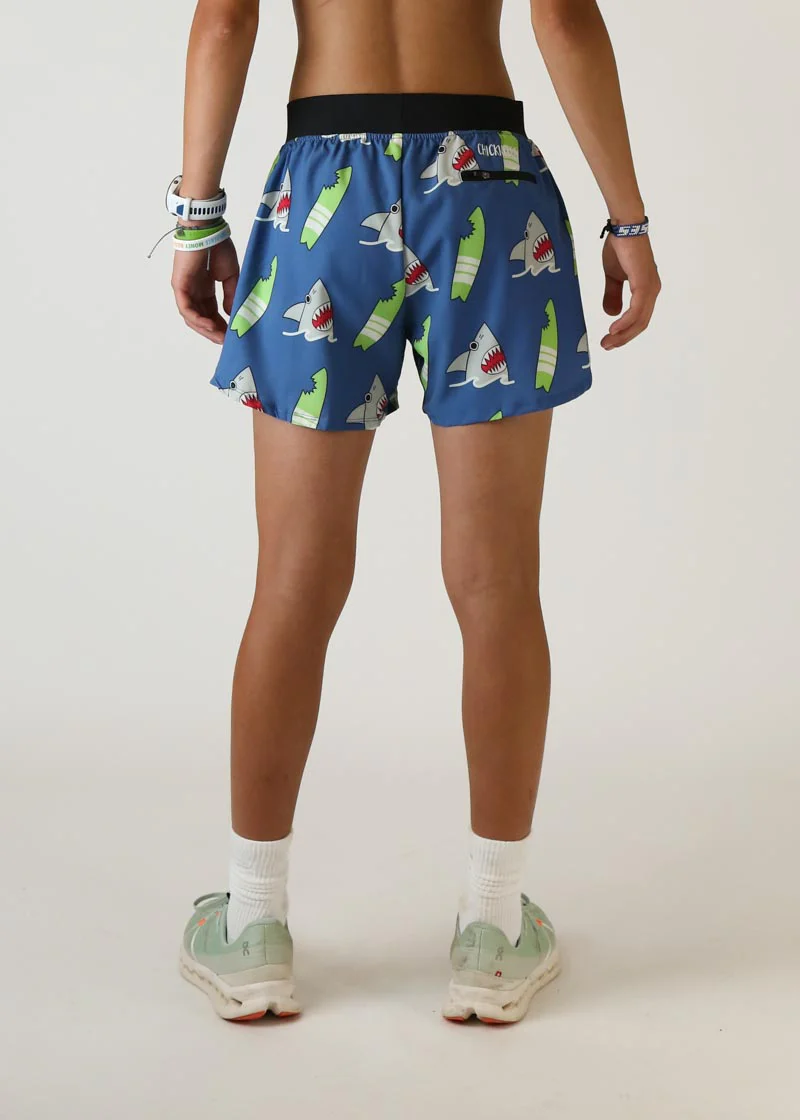 Men's Blue Sharks 4" Half Split Shorts - Image 4