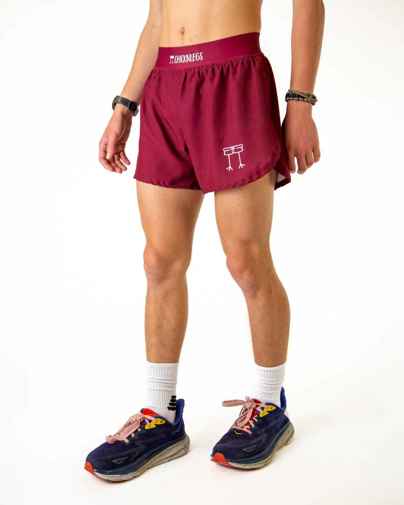 Men's Maroon 4" Half Split Shorts - Image 2