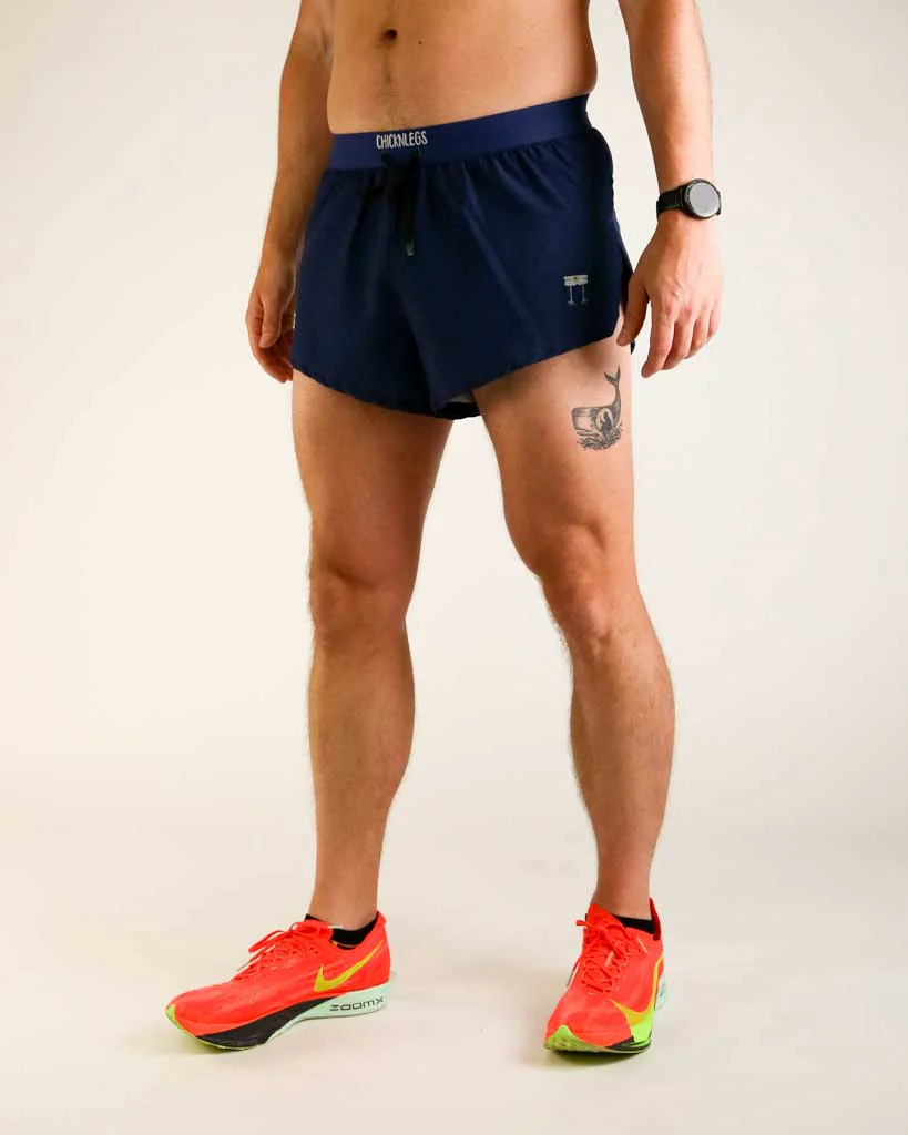 Men's Navy Blue 2" DS Split Shorts - Image 3