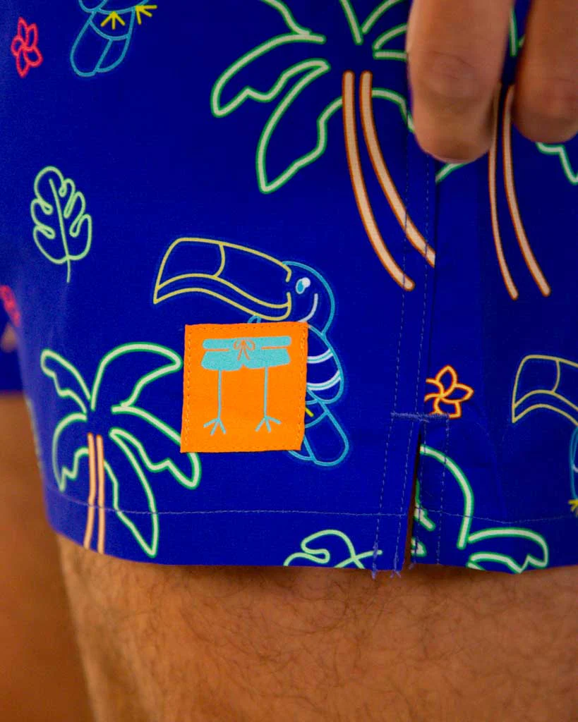 Men's Neon Palms Swim Trunks - Image 8