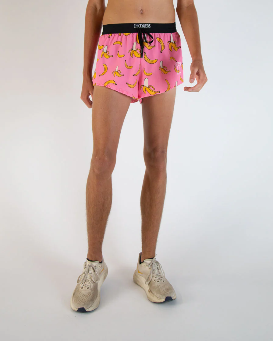 Men's Pink Bananas 2" DS Split Shorts