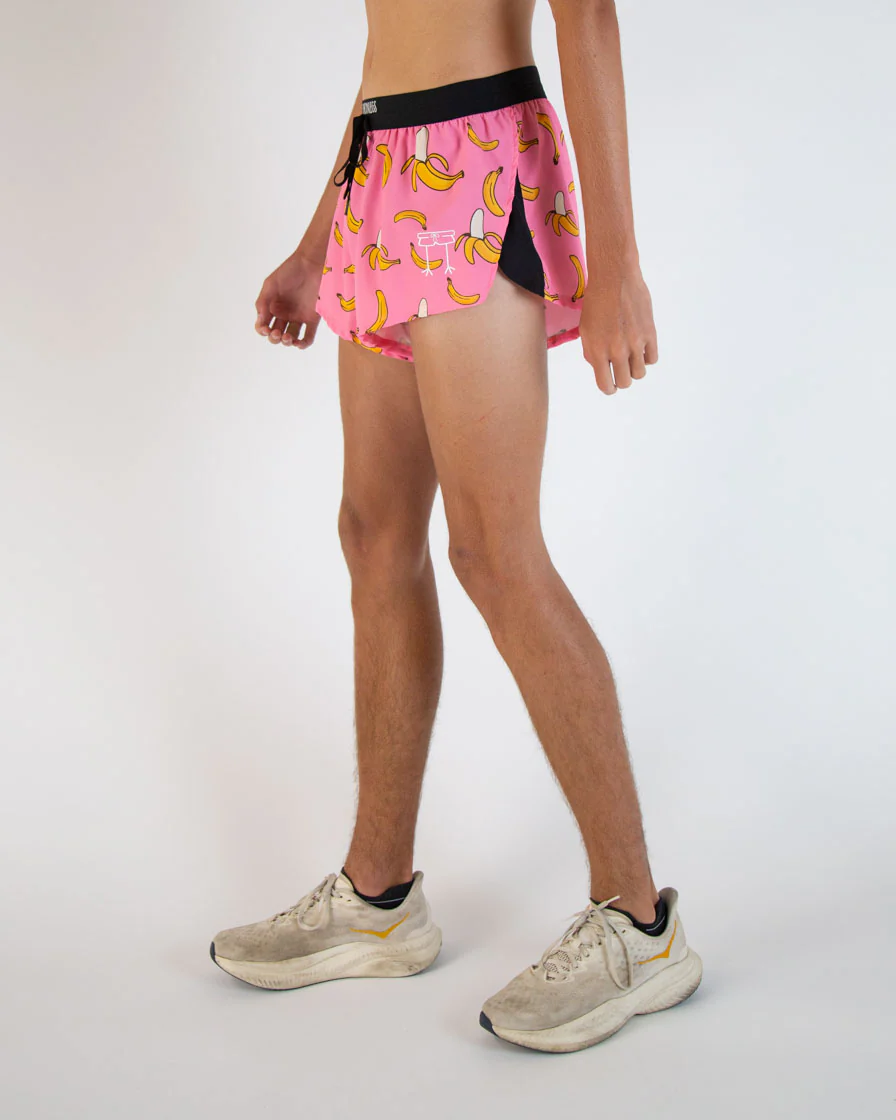 Men's Pink Bananas 2" DS Split Shorts - Image 3