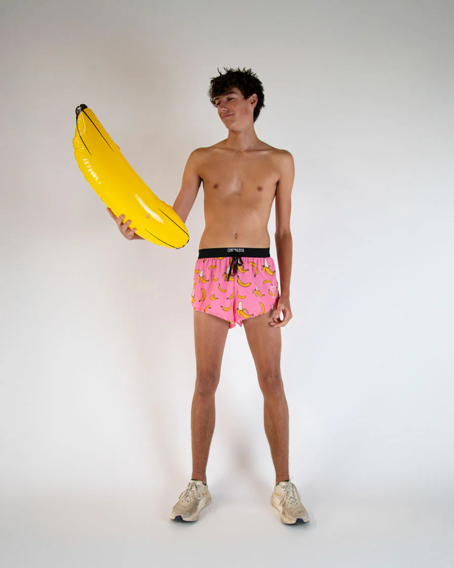 Men's Pink Bananas 2" DS Split Shorts - Image 6