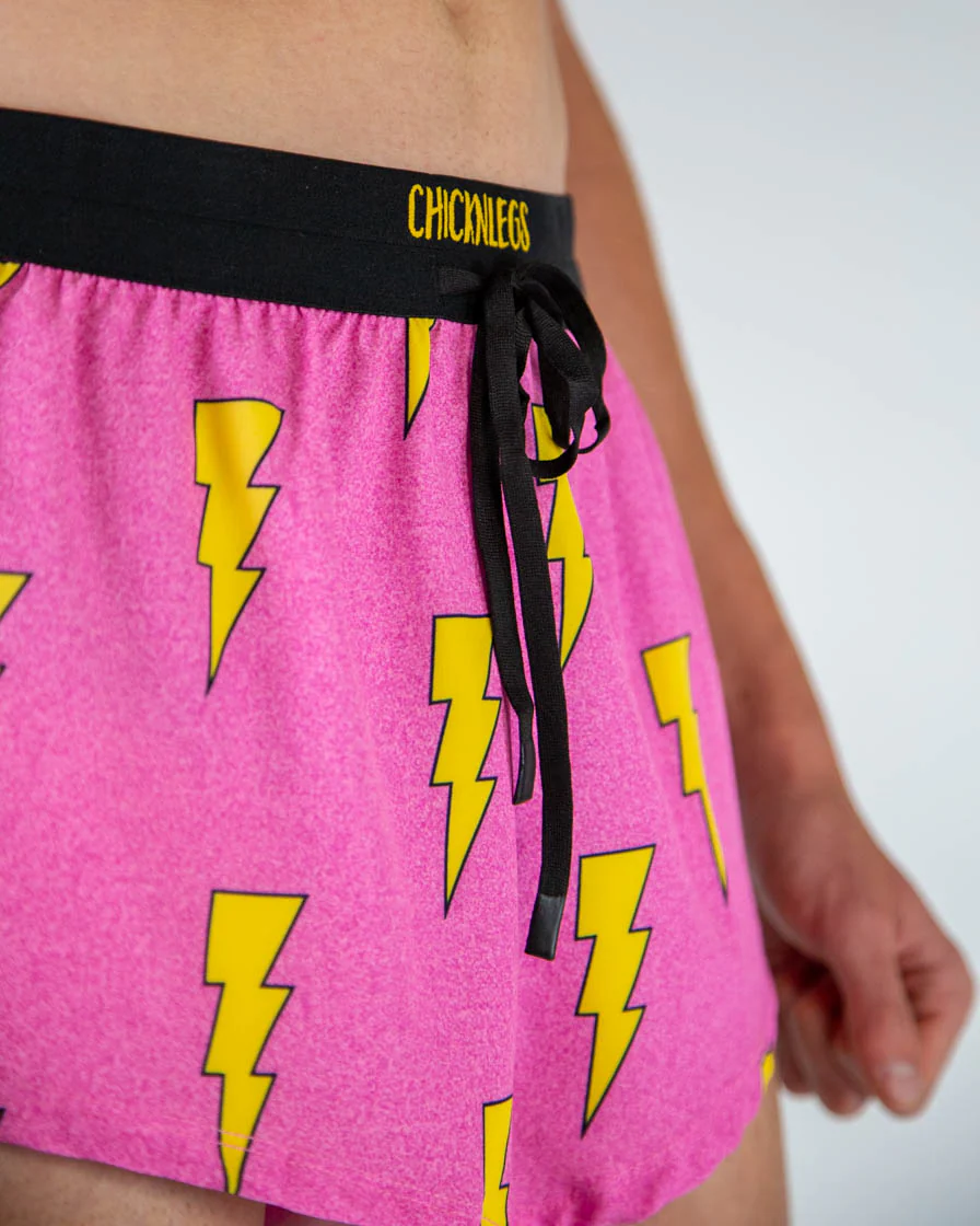 Men's Pink Bolts 2" DS Split Shorts - Image 2