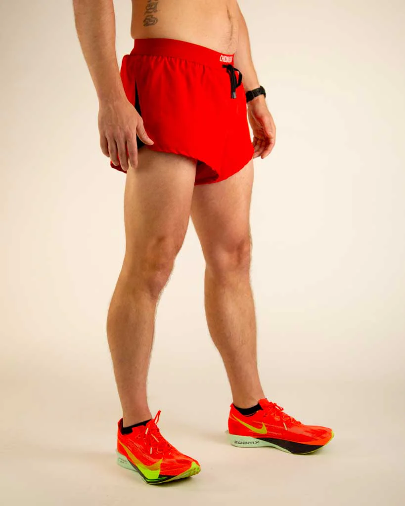 Men's Red 2" DS Split Shorts - Image 4