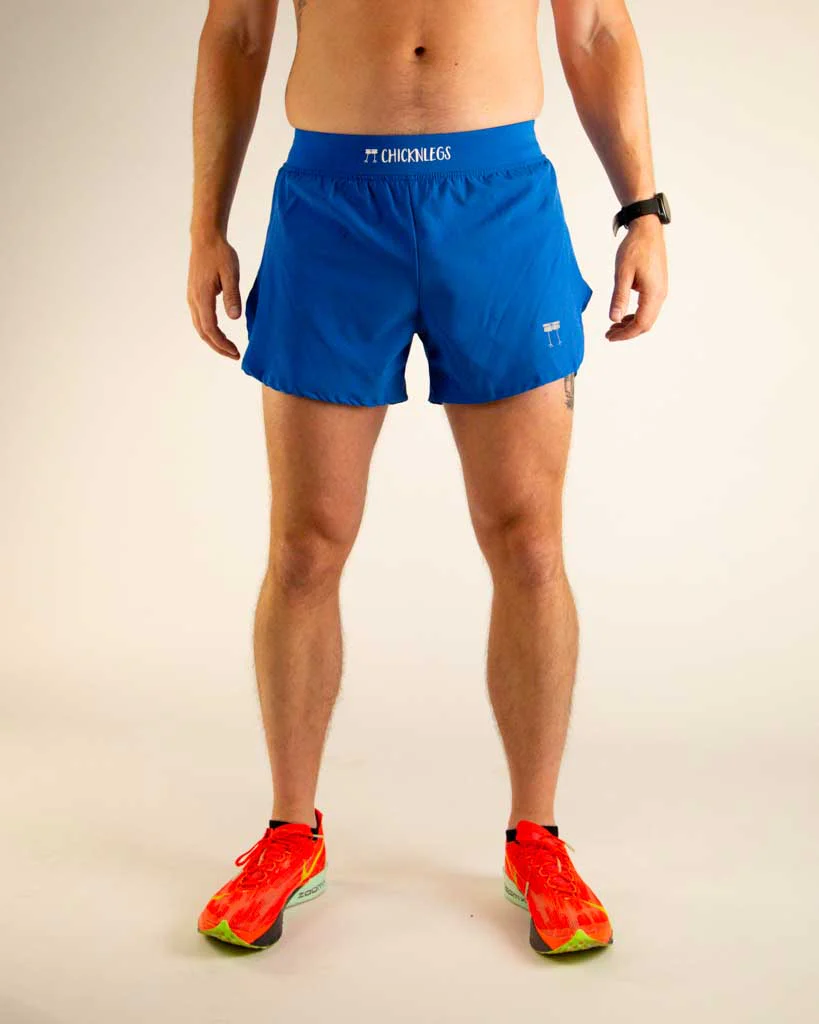 Men's Royal Blue 4" Half Split Shorts - Image 3