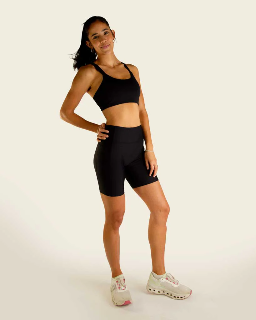 Women's Black 7" PWR Compression Shorts - Image 8