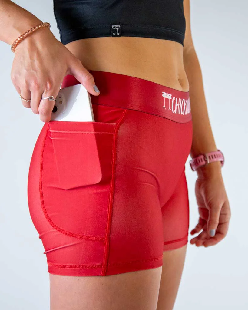 Women's Cardinal Red 3" Compression Shorts - Image 4