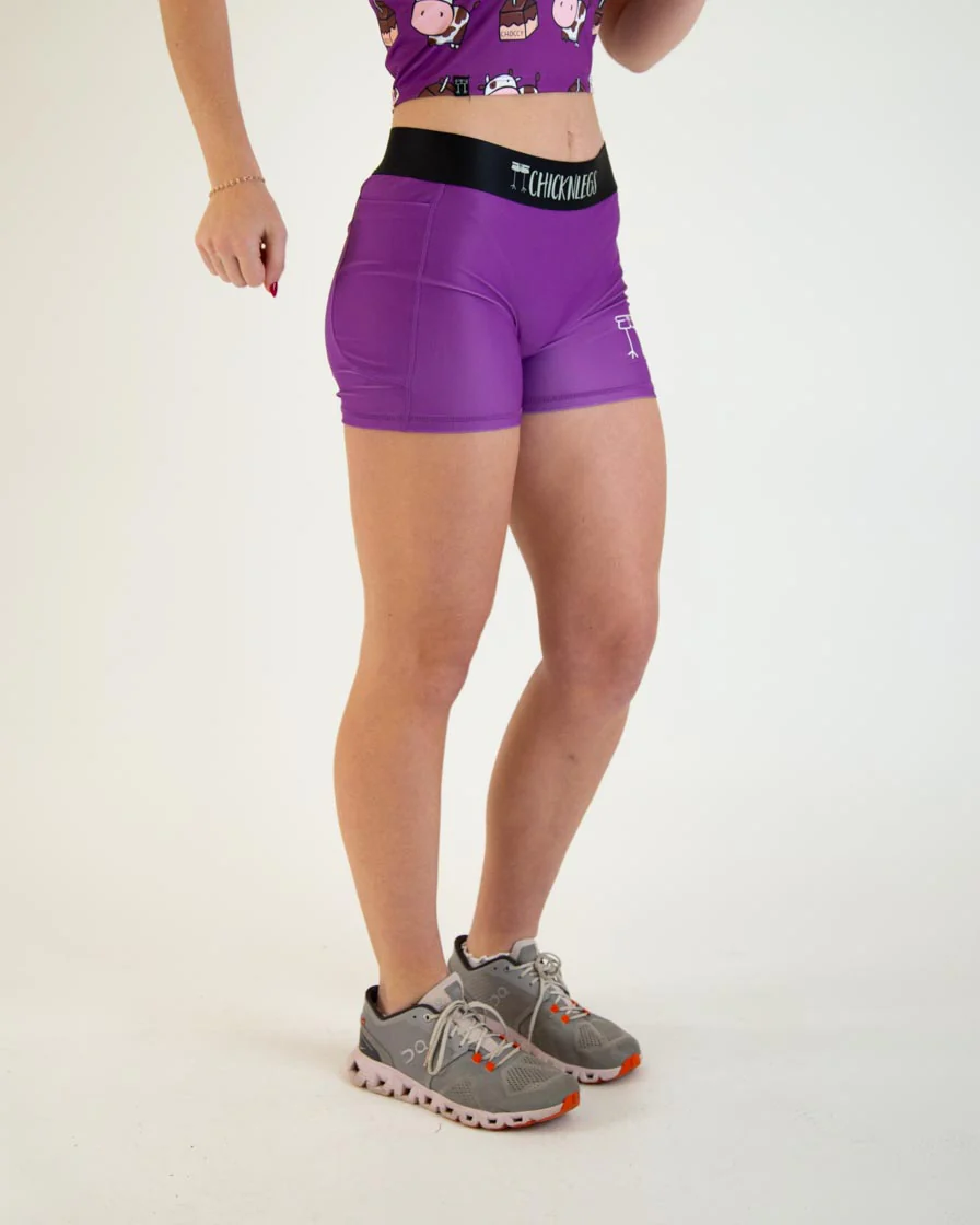 Women's Deep Purple 3" Compression Shorts - Image 2