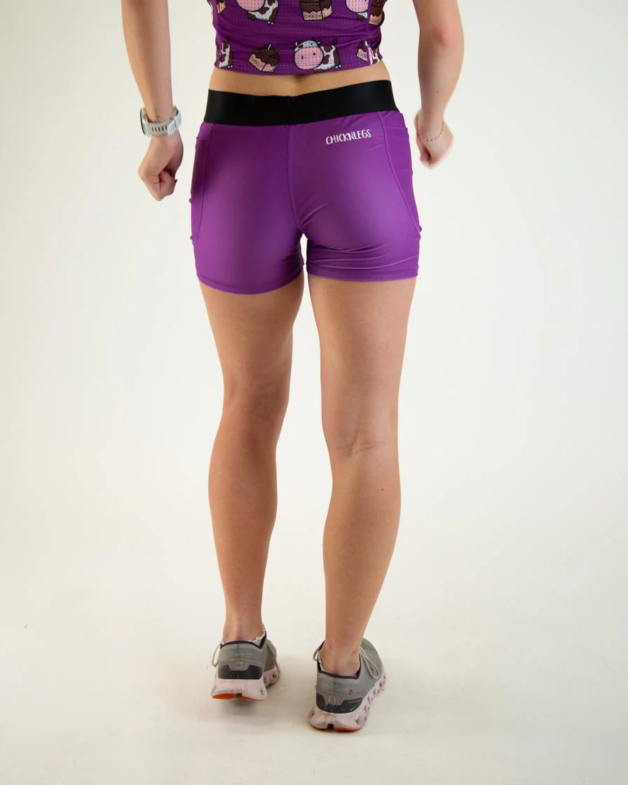Women's Deep Purple 3" Compression Shorts - Image 4