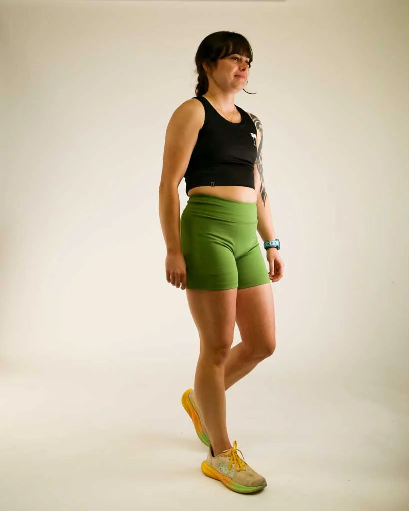 Women's FLY High-Waisted 5" Biker Shorts – Olive - Image 5