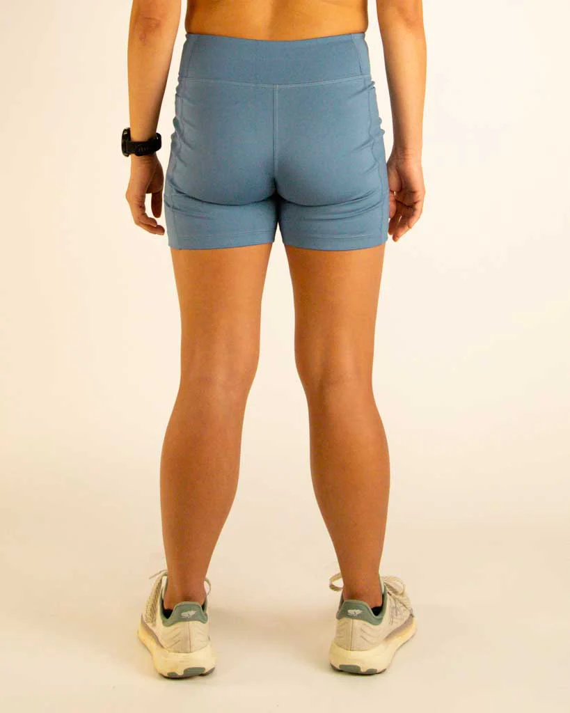 Women's FLY High-Waisted 5" Biker Shorts – Slate Blue - Image 5