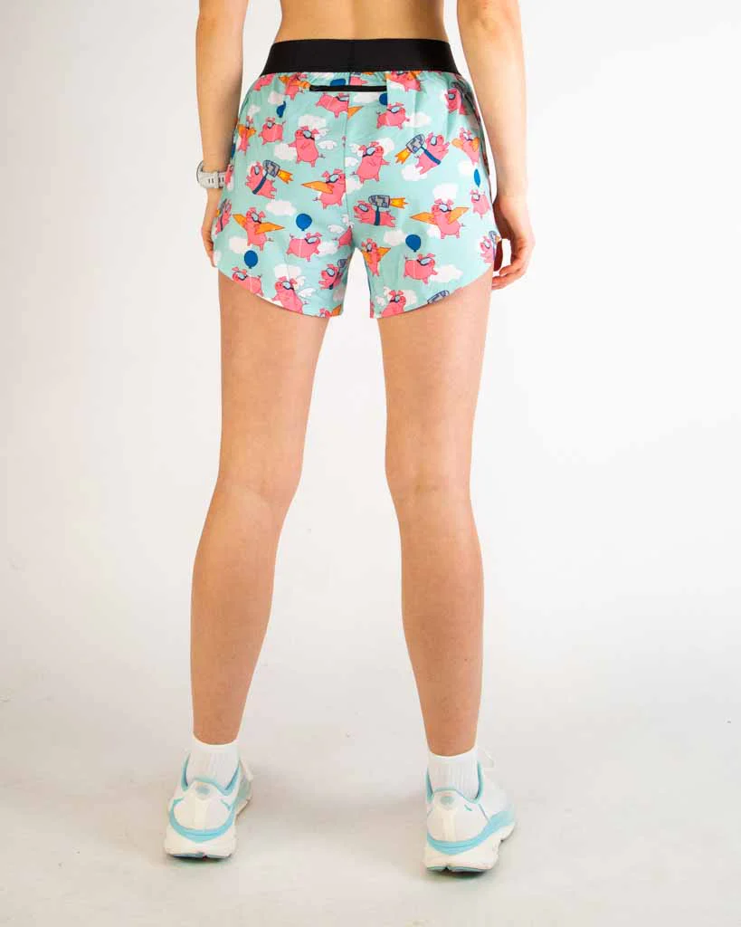 Women's Flying Pigs 4" Split Shorts - Image 4