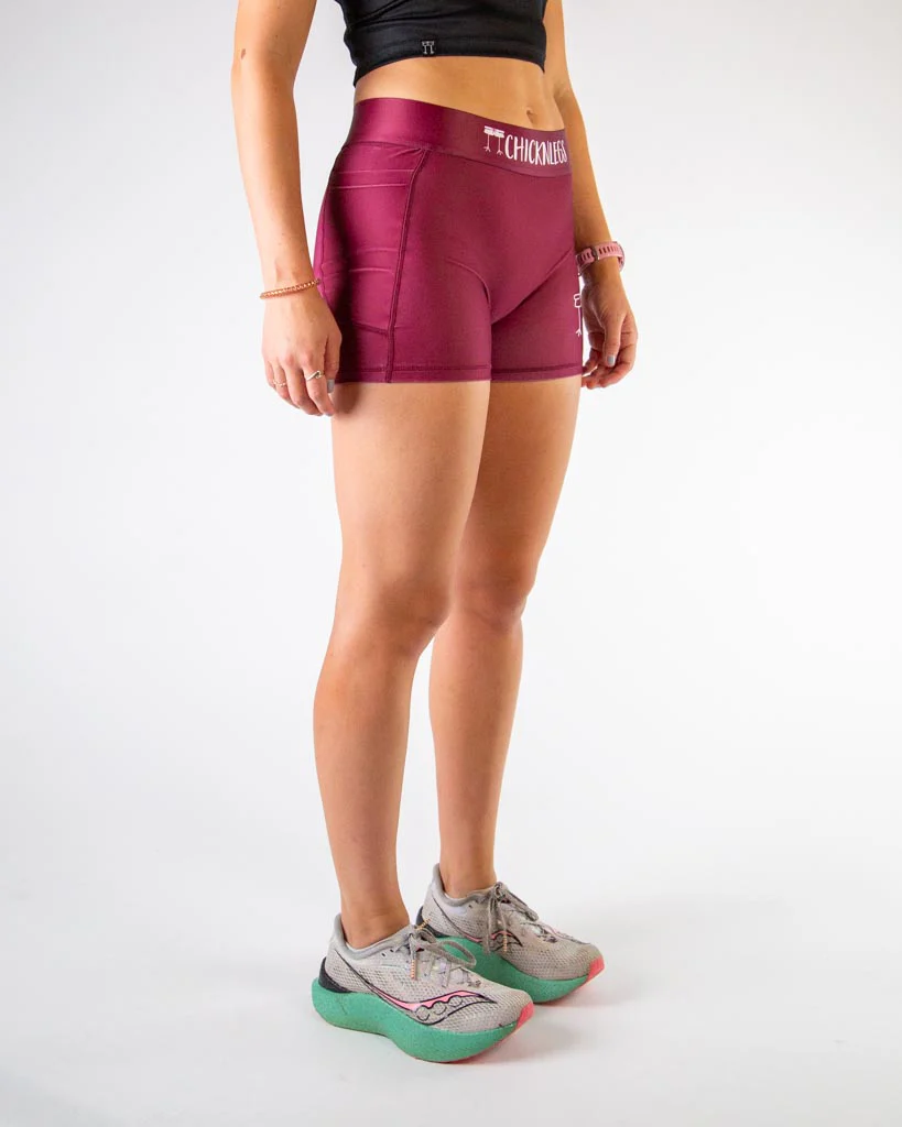 Women's Maroon 3" Compression Shorts - Image 3