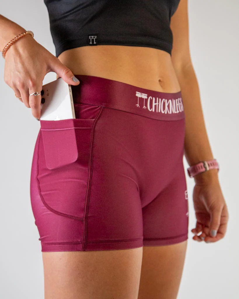 Women's Maroon 3" Compression Shorts - Image 4