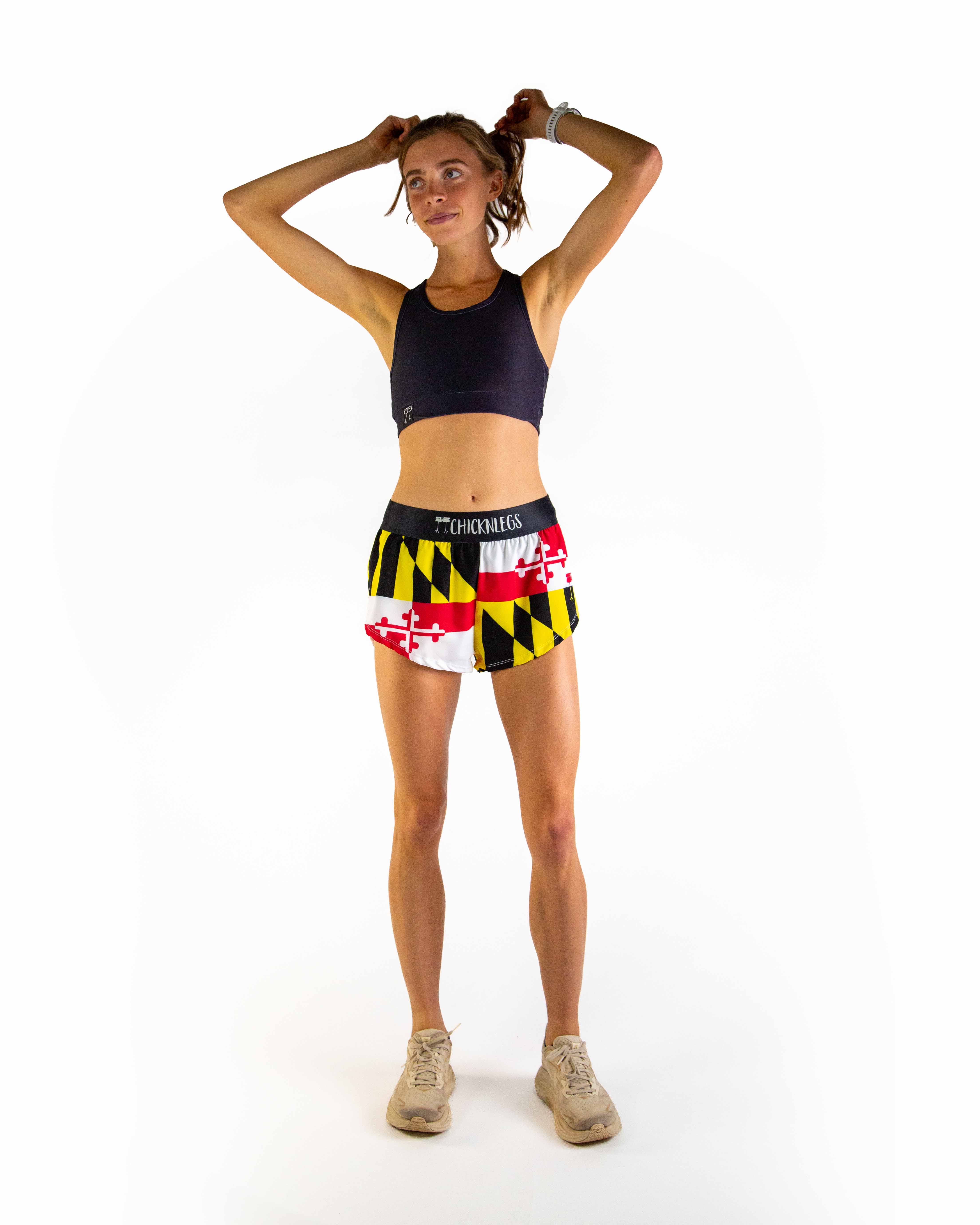 Women's Maryland Flag 1.5" Split Shorts - Image 6