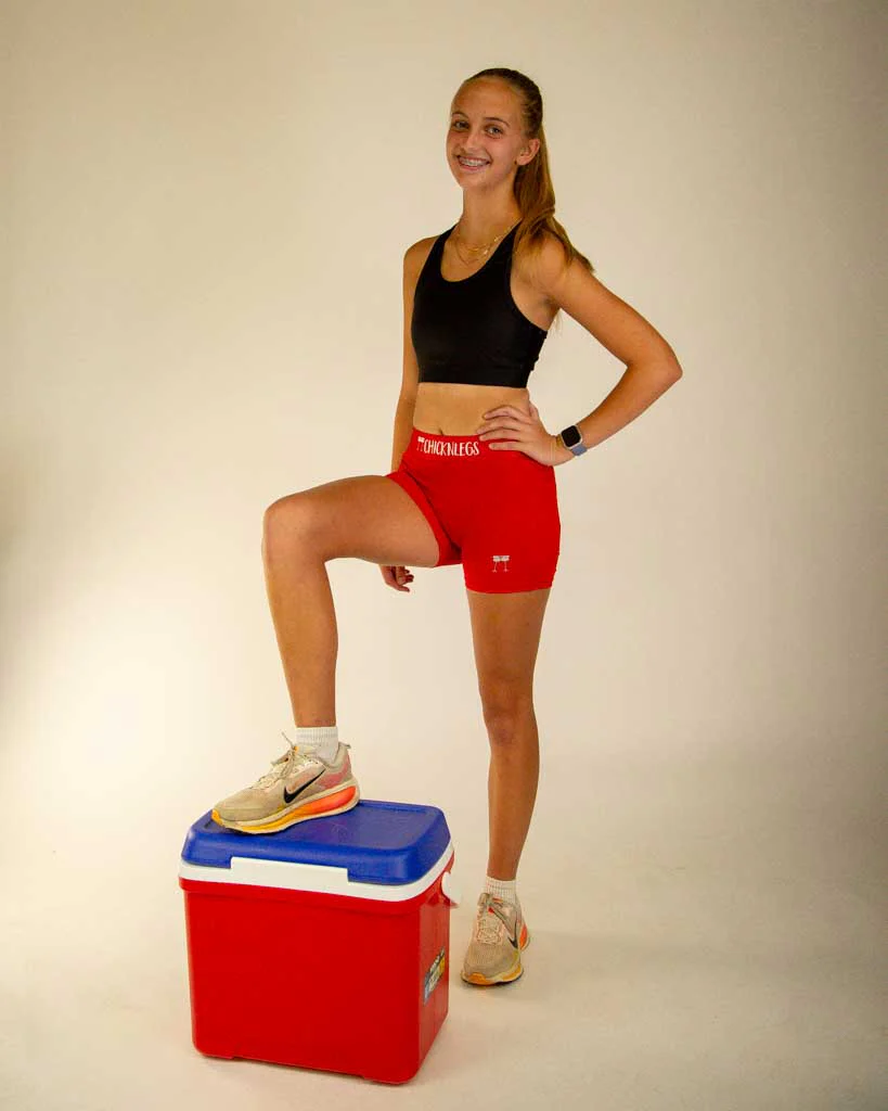 Women's Red 3" Compression Shorts - Image 6