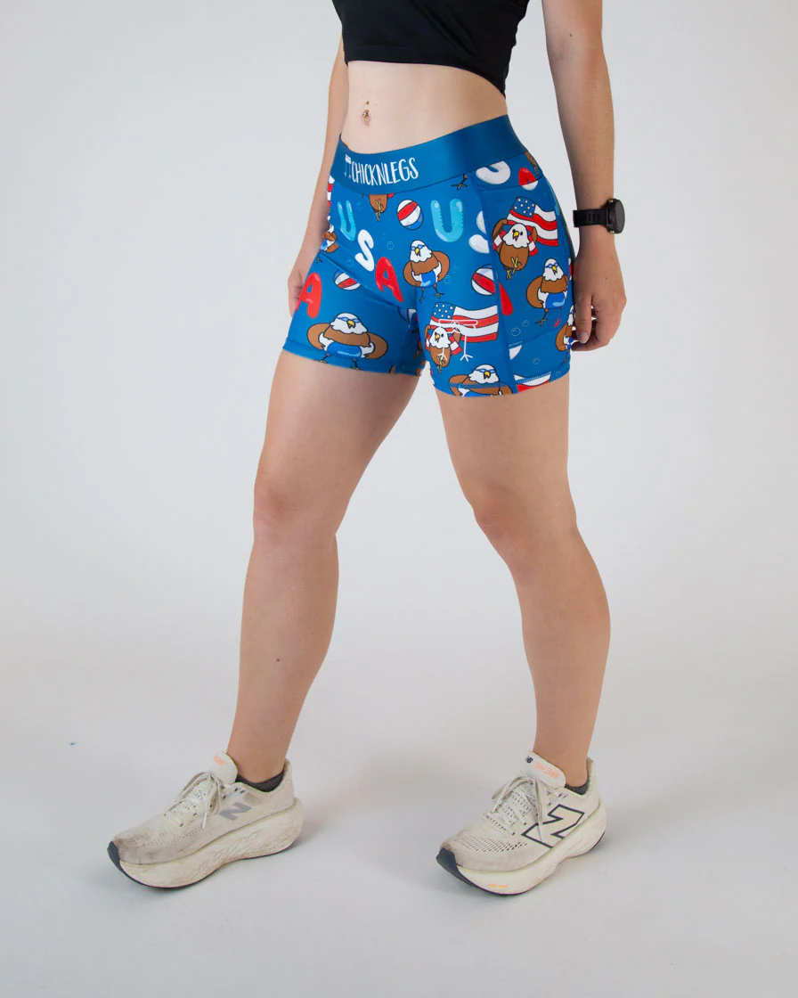 Women's USA Pool Party 3" Compression Shorts - Image 2