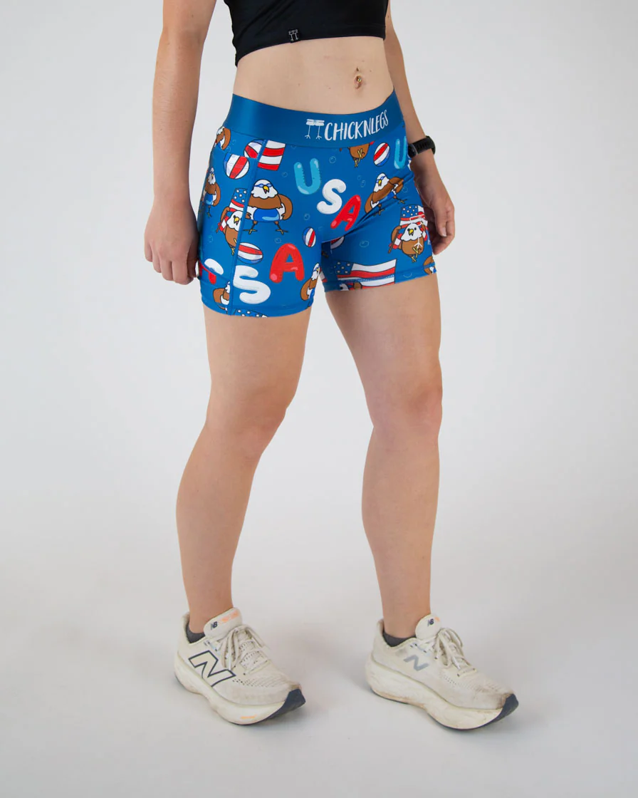 Women's USA Pool Party 3" Compression Shorts - Image 3
