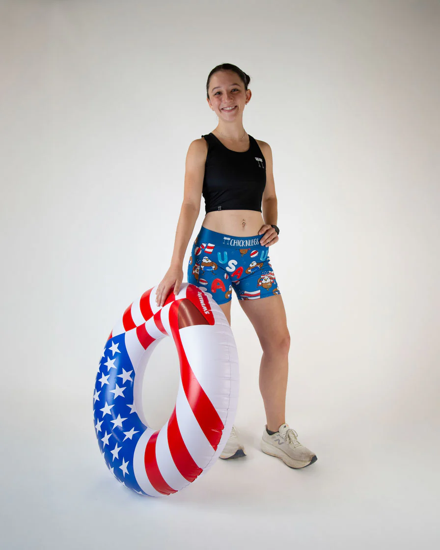 Women's USA Pool Party 3" Compression Shorts - Image 6